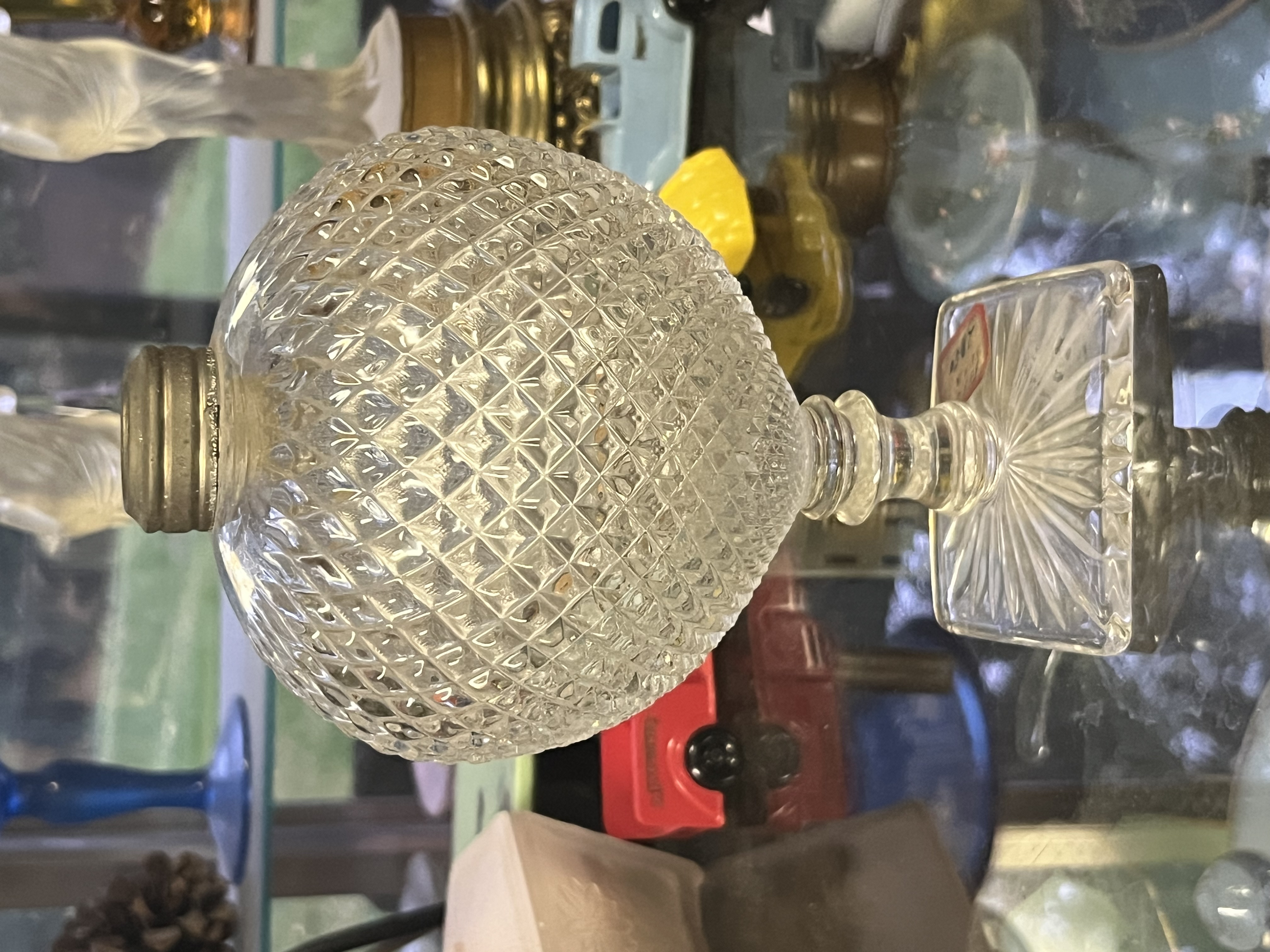 English Hobnail 7” Ivy Ball Oil and Electric Lamp