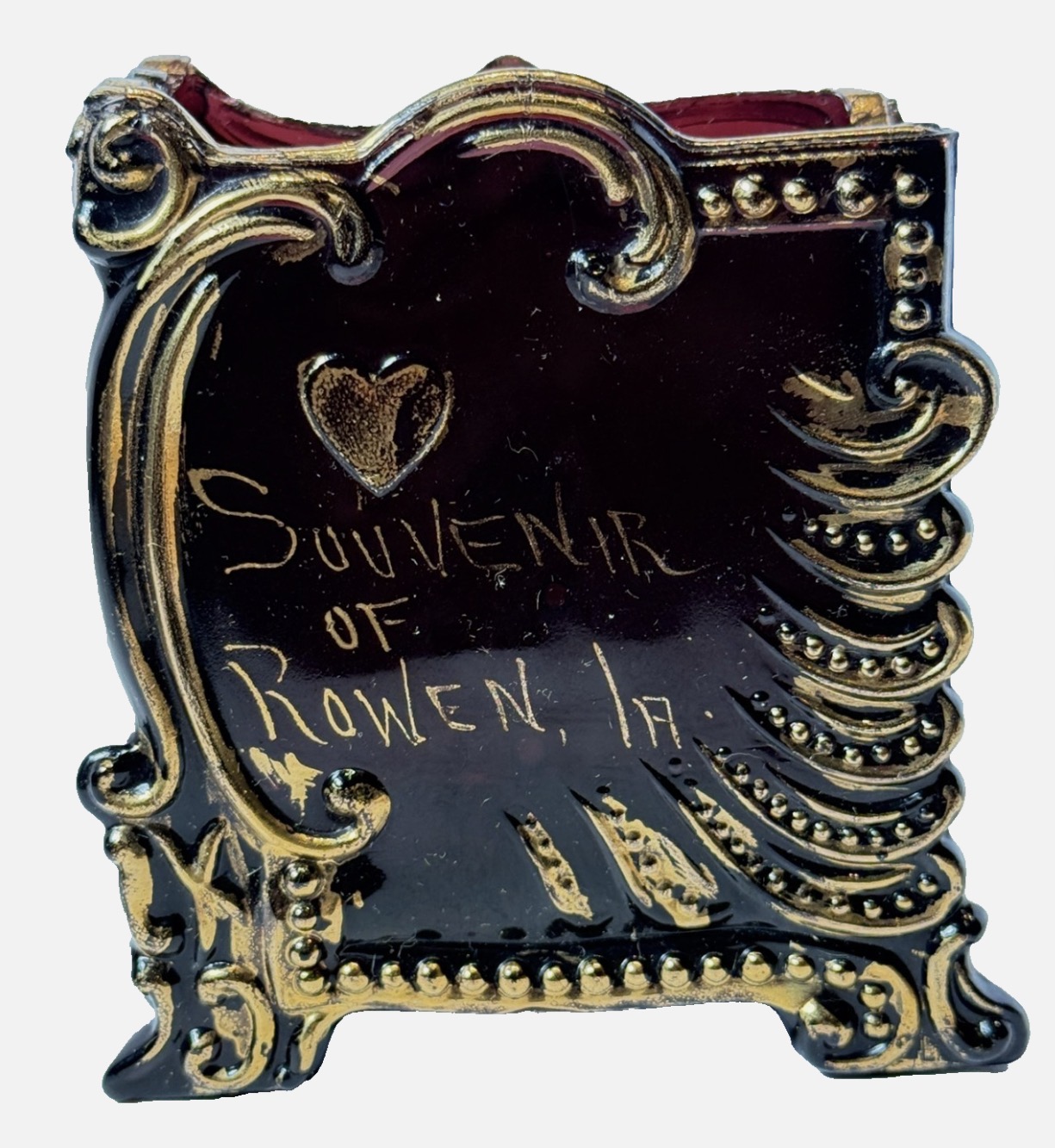 255 Card Holder Ruby Stain Souvenir Rowen Iowa